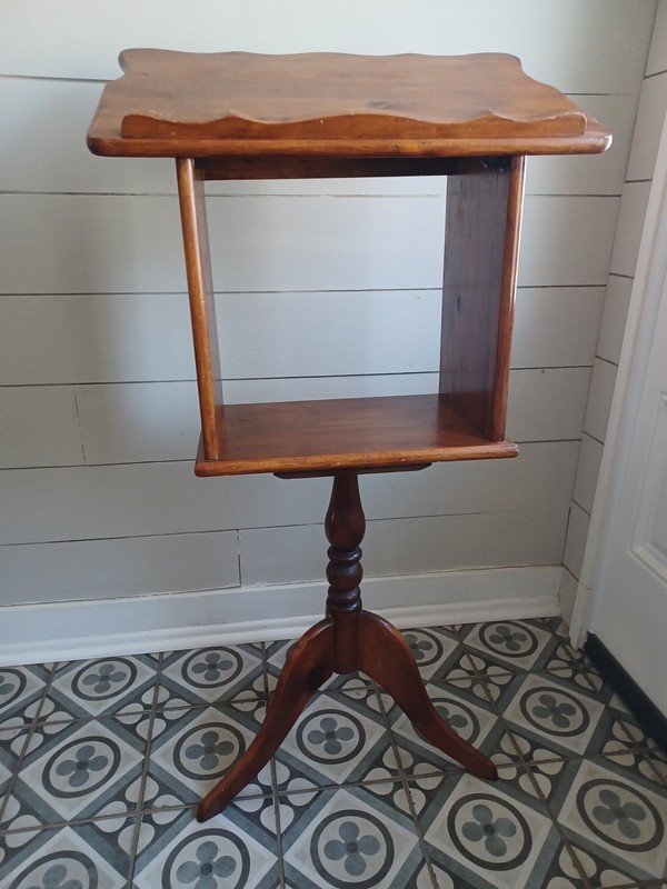 Mid Century Wooden Lectern w/ Storage Tripod Pedestal 41x13x22" gallery