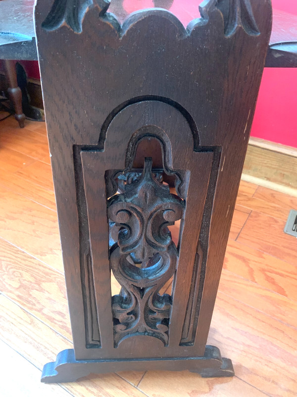 ANTIQUE LIFETIME FURNITURE Michigan OAK JACOBEAN TRESTLE TABLE Local Pickup NC gallery