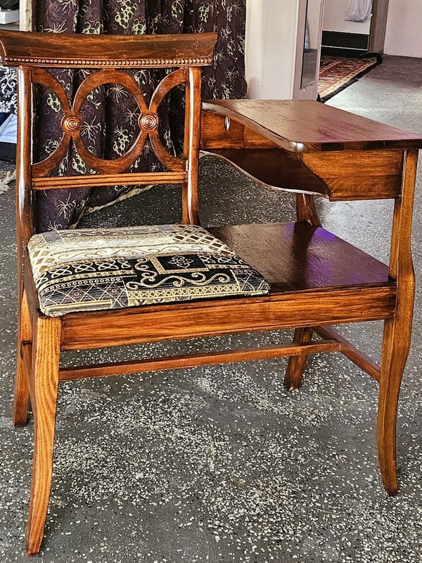 Antique Lexington Chair Co Mahogany Wood Telephone Table Gossip Bench Storage gallery