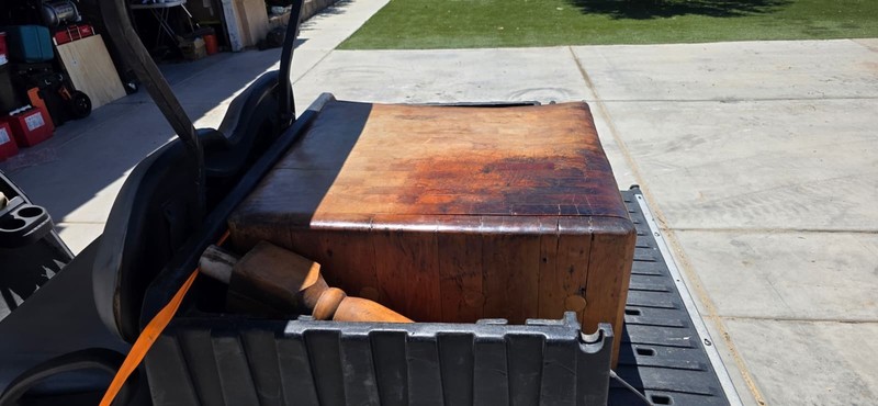Vintage Butcher Block Table Solid Wood Meat Cutting Block Kitchen Island gallery