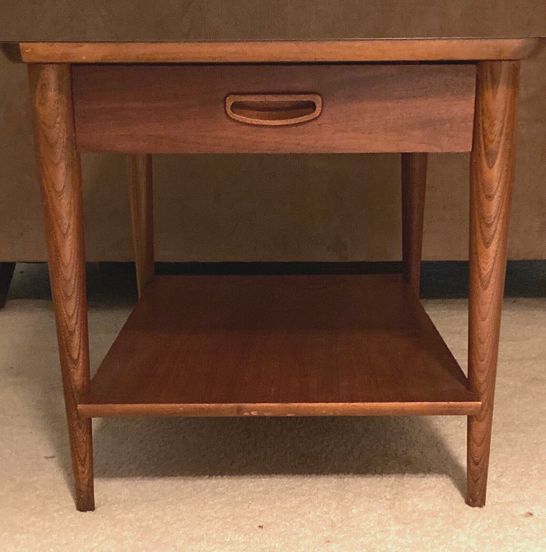 Lane End Table Mid Century Modern 2 Tier with Drawer Style 1038-05 Vintage MCM