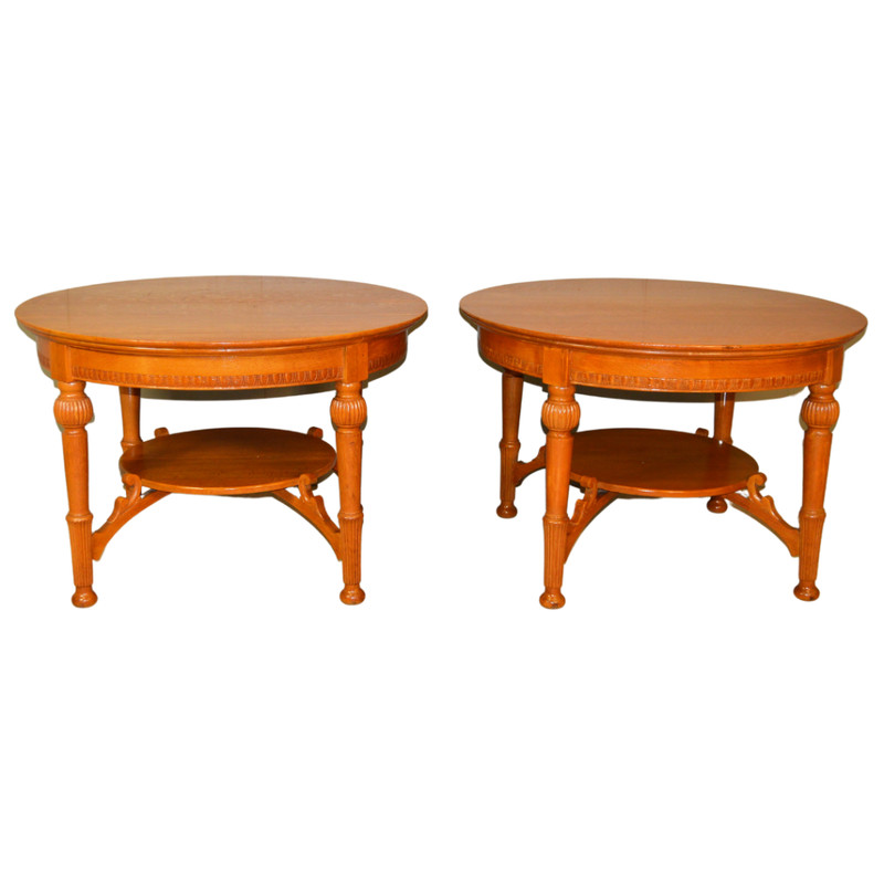 Antique Entrance Tables, Oak Center Tables – Rare #21176