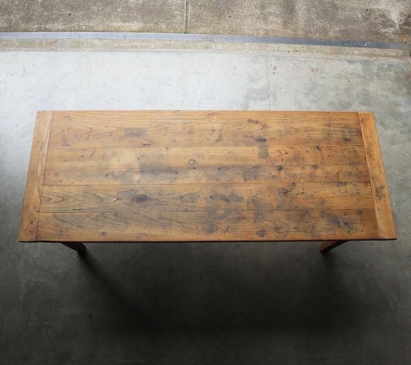 Antique French Dining Table/Farm Table/Desk in Solid Chestnut Wood and Oak gallery