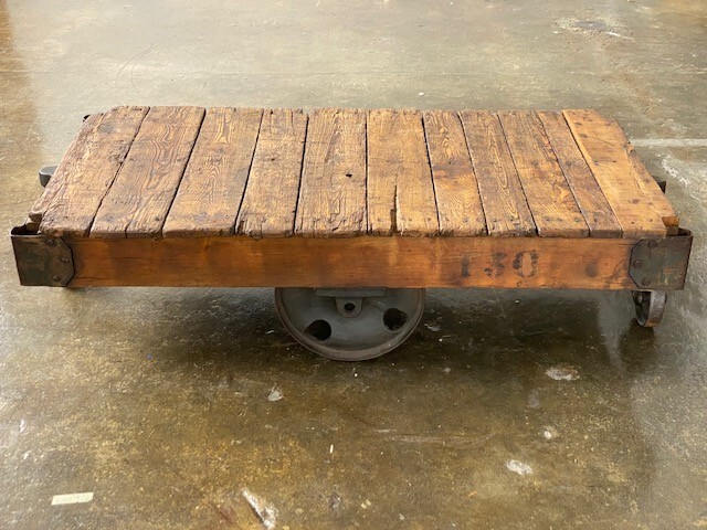 Antique Railroad Factory Cart Coffee Table gallery
