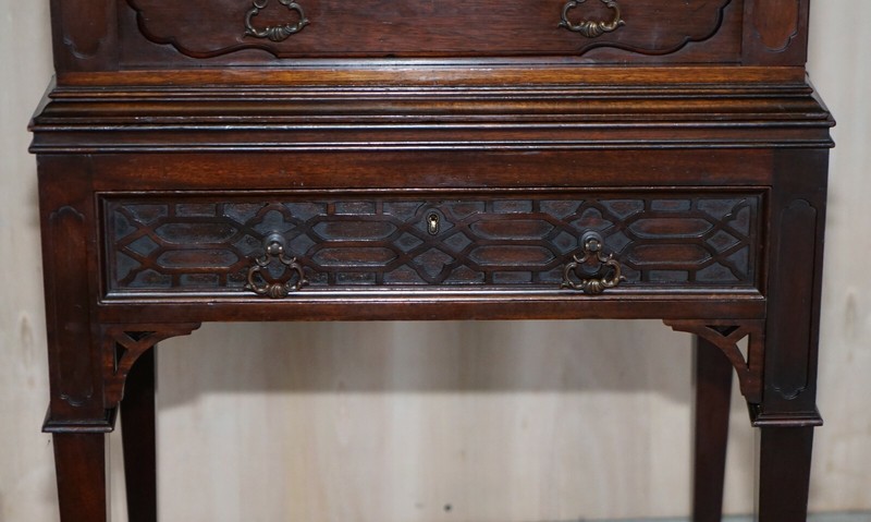MAPLE & CO THOMAS CHIPPENDALE CAREVED VICTORIAN MAHOGANY CUTLERY SIDE END TABLE gallery