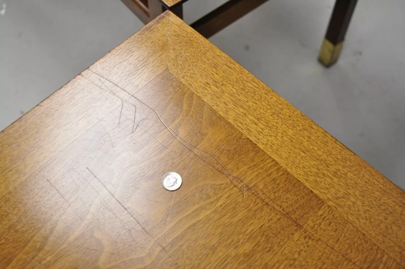 Mid Century Modern Walnut & Brass American of Martinsville End Tables - a Pair gallery