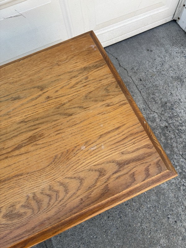 Vintage Oak Queen Anne Style Coffee Table Colonial Style Cocktail Table gallery