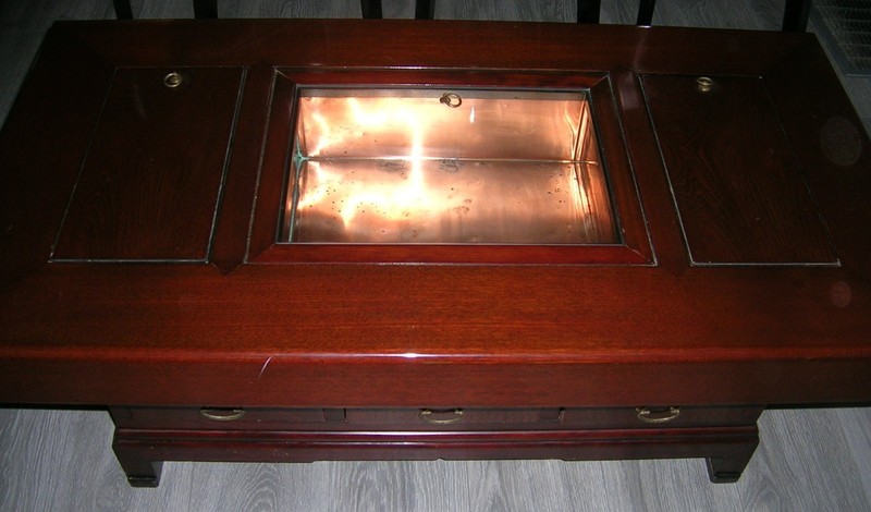 vintage coffee table with copper inserts gallery