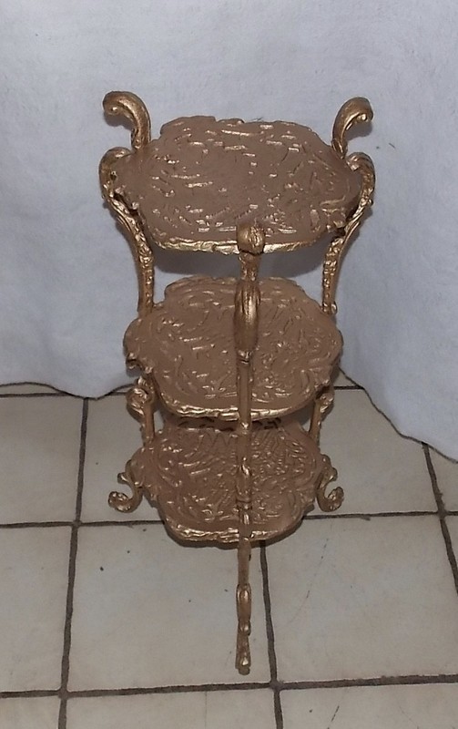 Gold Metal 3 Tier Plant Stand / Side Table (RP-PS220)
