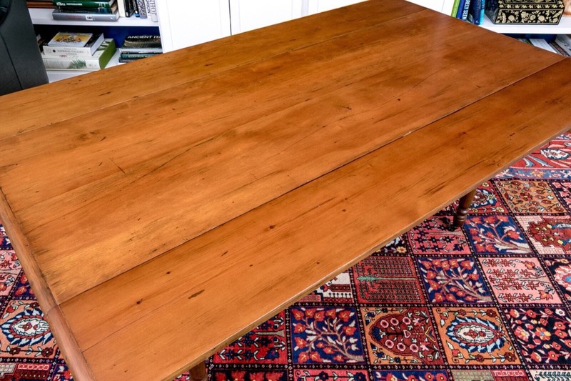 Antique Pine Drop Leaf Dining Table On Castors gallery
