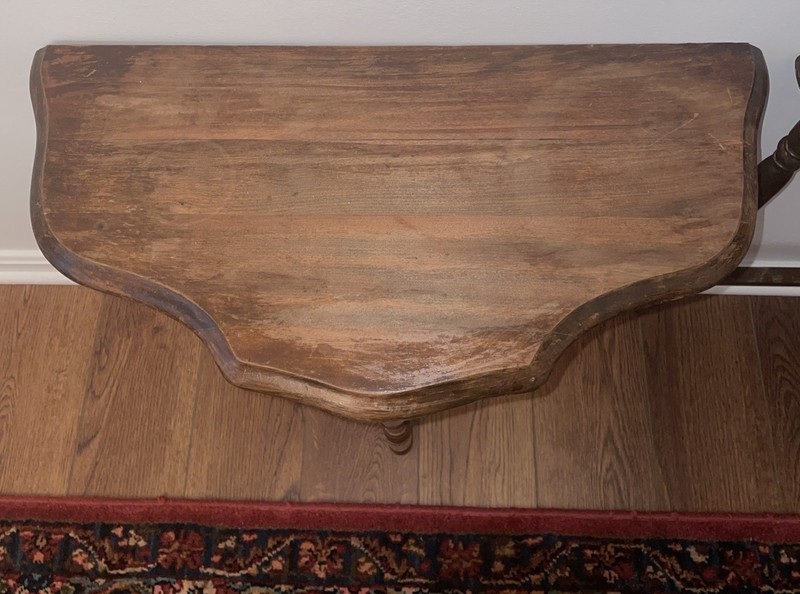 Demilune Entry Tables Rare MATCHING PAIR & RARE SIZE Antique Tables MCM Sides gallery