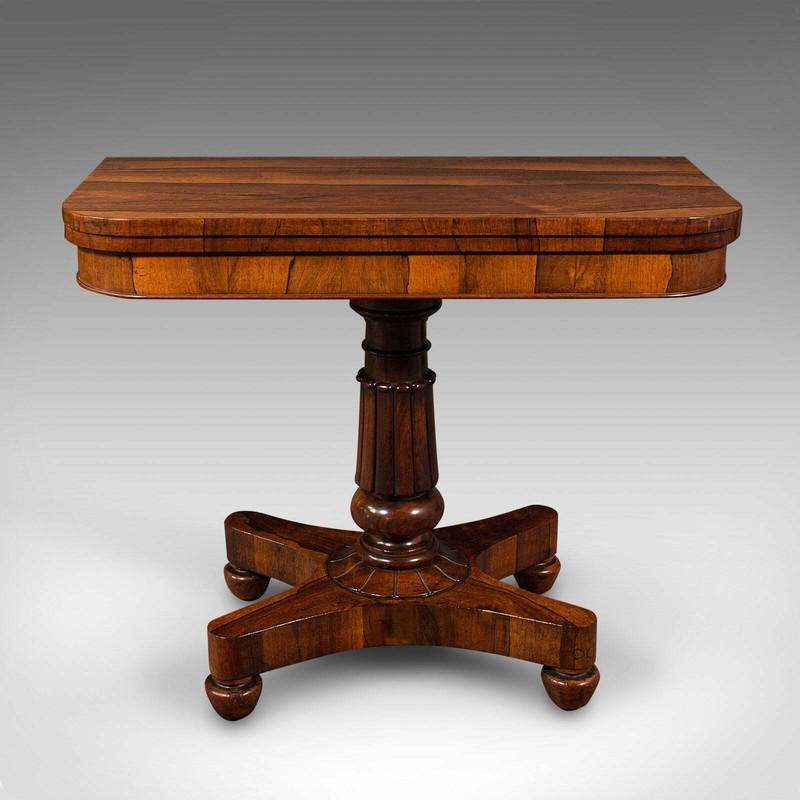 Antique Fold-Over Card Table, English, Games, Console, William IV, Circa 1835 gallery