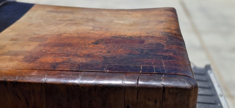 Vintage Butcher Block Table Solid Wood Meat Cutting Block Kitchen Island gallery