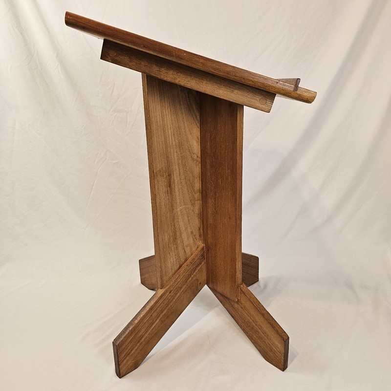 Vintage Library Lectern Book Bible Stand Display Mission Arts & Crafts Walnut