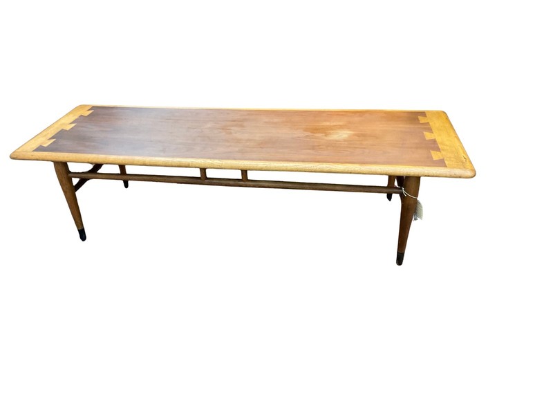 LANE ACCLAIM Coffee Table 56” Long MID-CENTURY Walnut & Ash Dovetailed 900-01