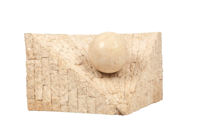 1980’s PostModern Tessellated Mactan Table Stone Magnussen Ponte plant stand gallery