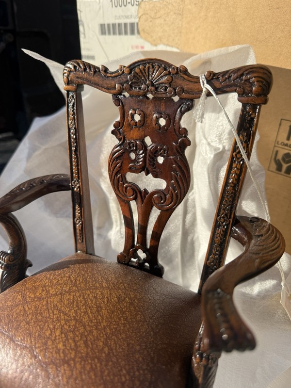 FINE NOS GEORGE III FLAWLESS MINIATURE THEODORE ALEXANDER HAND CARVED CHAIR gallery