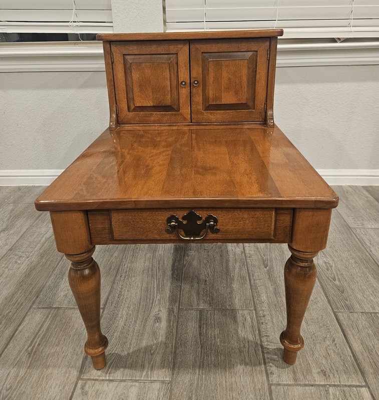 Mid Century Ethan Allen Maple Step 2-Tier End Table