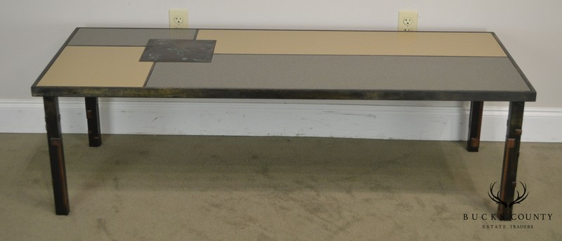 R. Mathis Tutto Metal Design Studio Crafted Iron & Stone Tile Top Coffee Table gallery