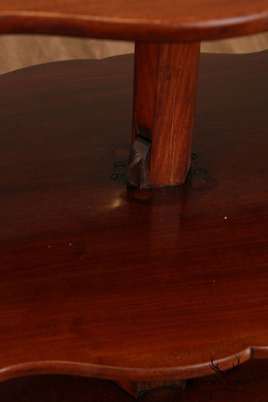 English Regency Antique Mahogany Metamorphic 3 Tier Dumb Waiter Table (B) gallery