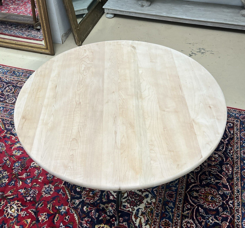 Charleston Forged Iron Scroll Base Round Breakfast/Accent Table w/ Wood Top 42" gallery
