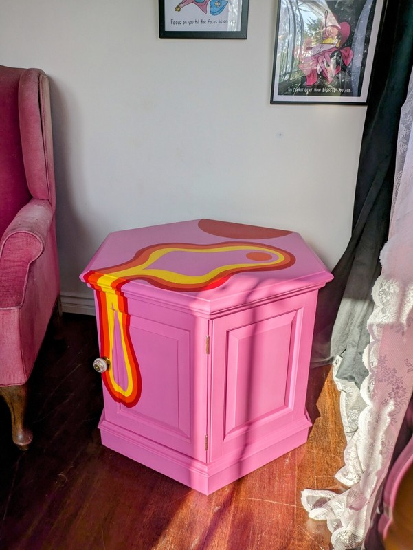 Solid Wood Side Table Pink Furniture gallery