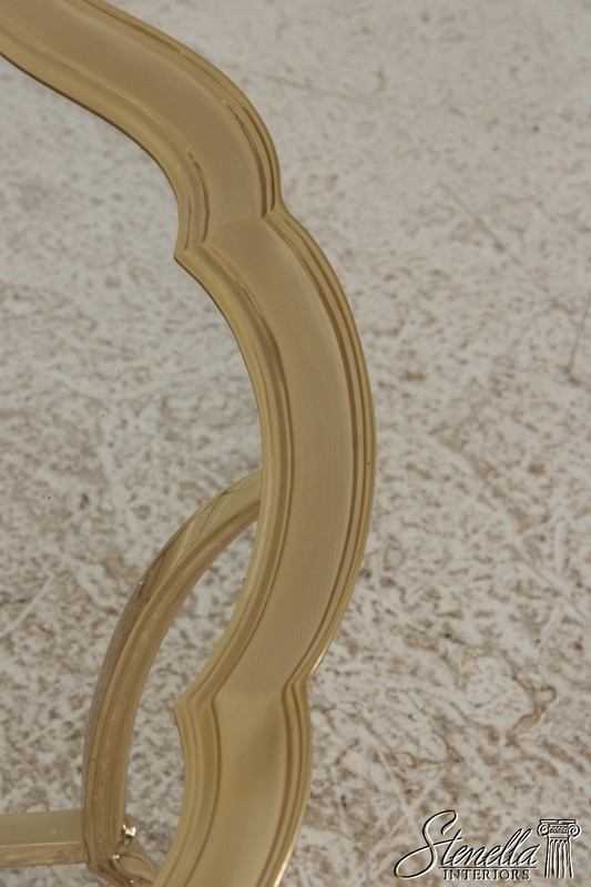 73047: LABARGE Brass & Glass Cocktail Coffee Table gallery