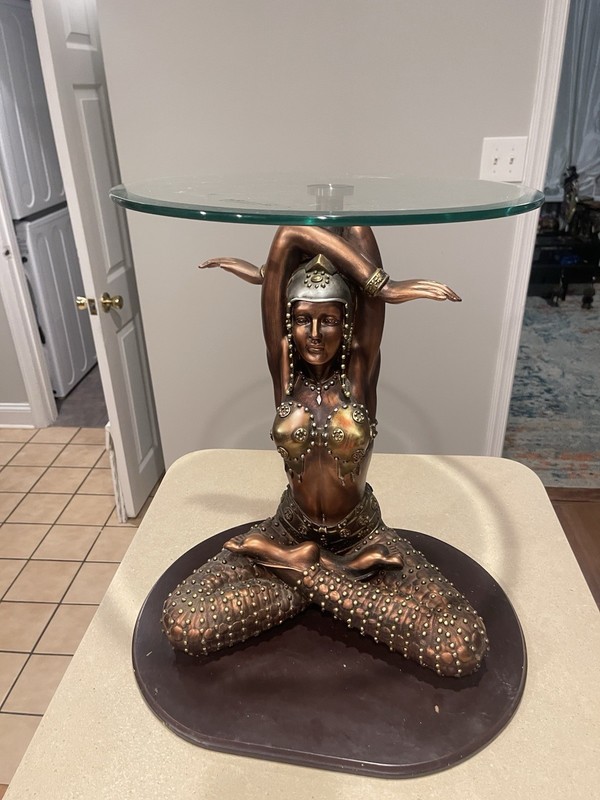 TABLE TOP-VINTAGE CHIPARUS ART DECO SCULPTURE NUDE FEMALE YOGA POSE FIGURINE gallery