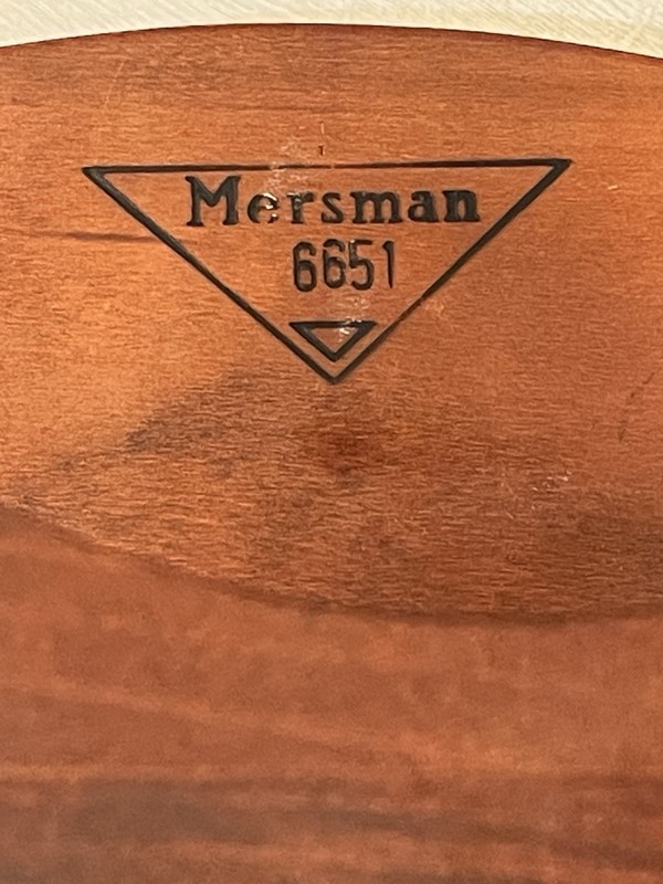 Vintage Mersman Lyre Harp Base Oval MCM Side Table Mahogany Duncan Phyfe Style gallery