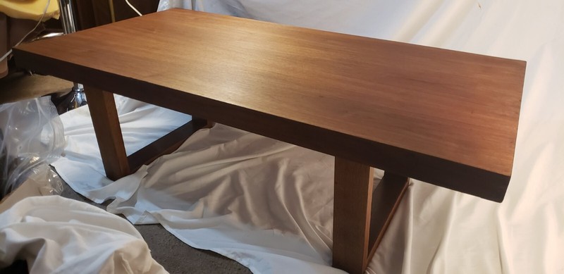 Mid-Century Modern Long Rectangular Walnut Coffee Table Vintage