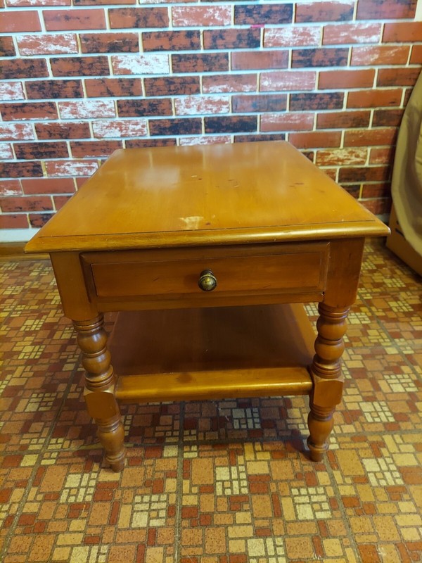 Conant Ball Solid Wood Mid Century Side Table Pair and cocktail table Made USA gallery
