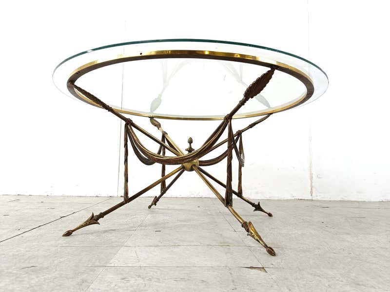 Classical Brass Jansen Style Coffee Table 1970 & 2 End Tables from Spain gallery