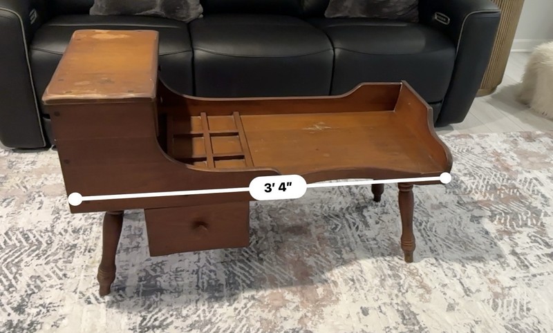 Sprague & Carleton Antique Colonial Wood Bench with Storage Drawers gallery