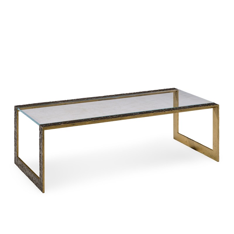 Thomas Pheasant for Baker Furniture Pompeii Bronzed Brass Coffee Table