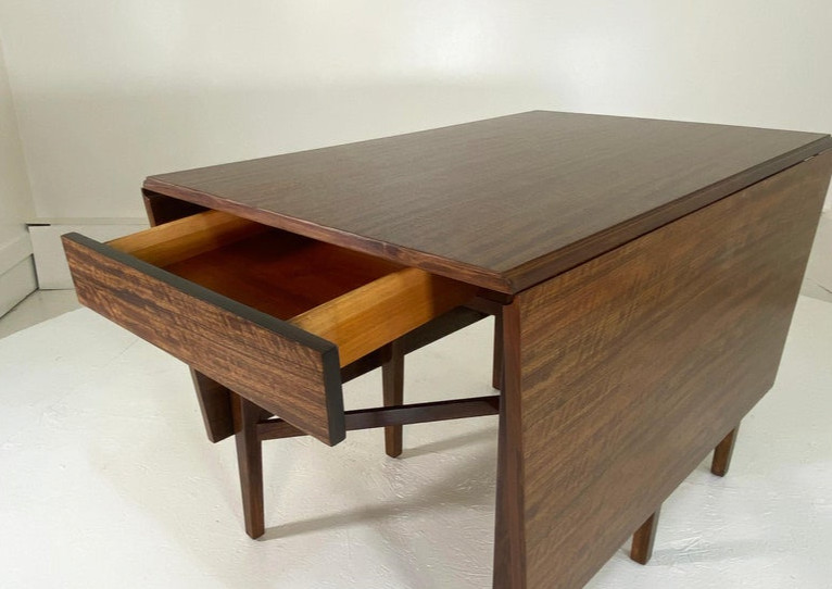 Pristine Milo Baughman Drexel Dining table Drop leaf vintage modernist gallery