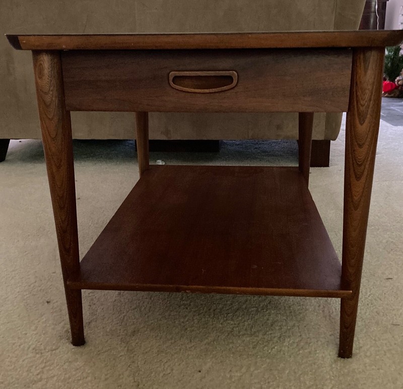 Lane End Table Mid Century Modern 2 Tier with Drawer Style 1038-05 Vintage MCM gallery