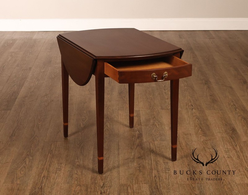 Henkel-Harris Hepplewhite Style Pair Of Mahogany Pembroke Drop Leaf Side Tables gallery