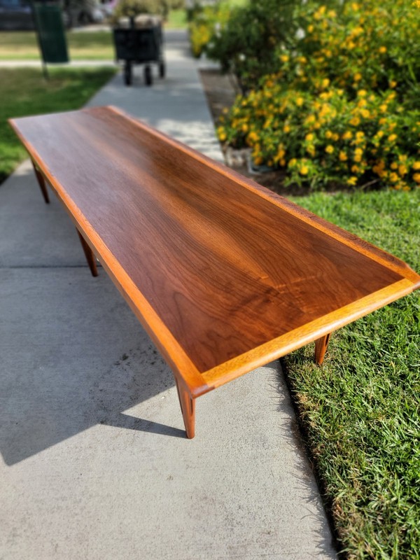 Mid Century Bassett “surfboard” coffee table *RESTORED*STUNNING*