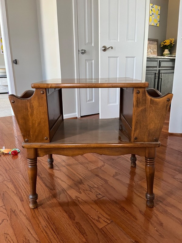 Vintage Ethan Allen Side Table with storage, Colonial by Baumritter Maple