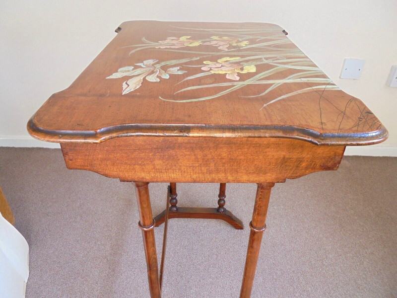 Antique French Galle Style Painted Side Table gallery