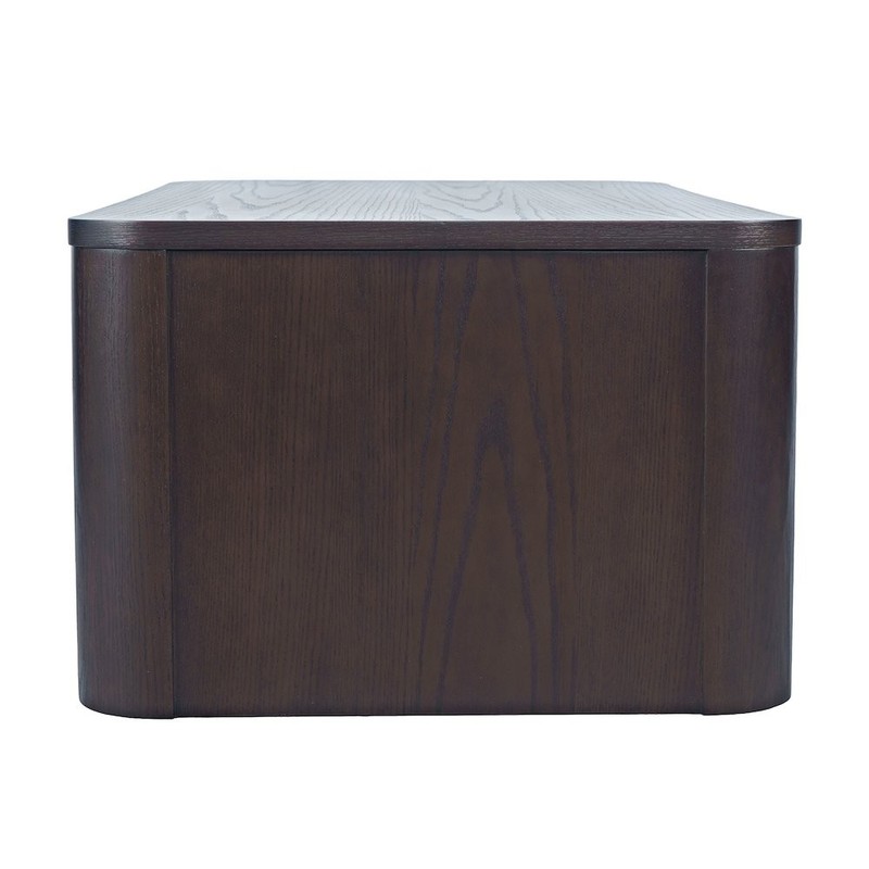 Janzen Contemporary Modern 50" Rolling Coffee Table with Open Storage Shelf gallery