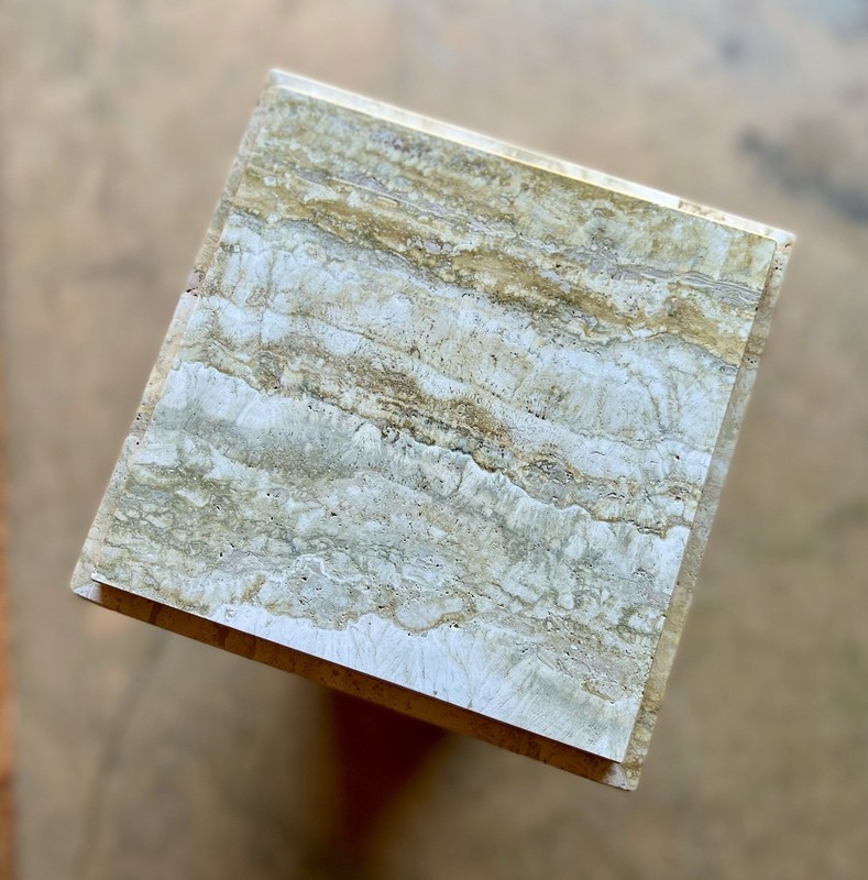 Vintage Post Modern Travertine Pedestal gallery