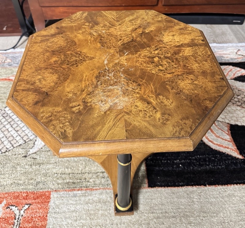 Baker Furniture Neoclassical Burled Walnut Tea Table gallery