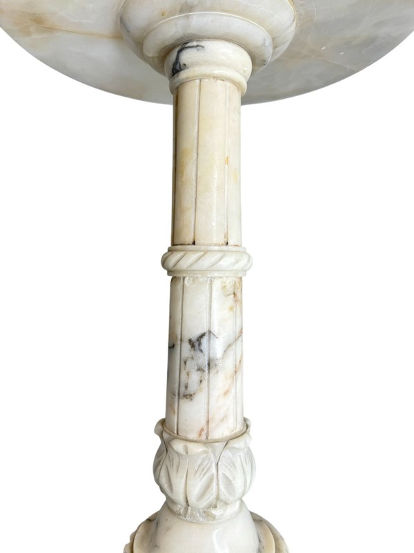 Rustic Carved Alabaster Gueridon Small Occasional Table Stand gallery