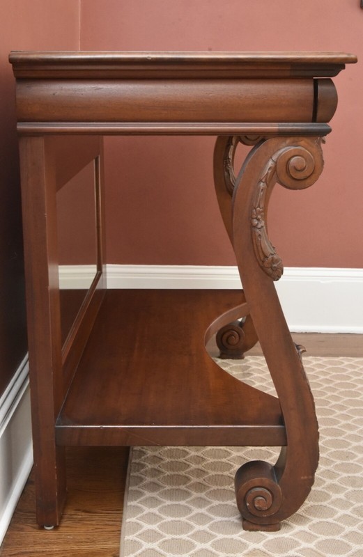 Antique Victorian Mahogany Single Drawer Mirror-Backed Console Server Table gallery