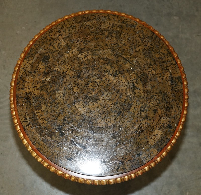 SUBLIME PAIR OF VINTAGE MARBLE TOPPED SIDE END TABLES SOLID BRASS LIONS PAW FEET gallery