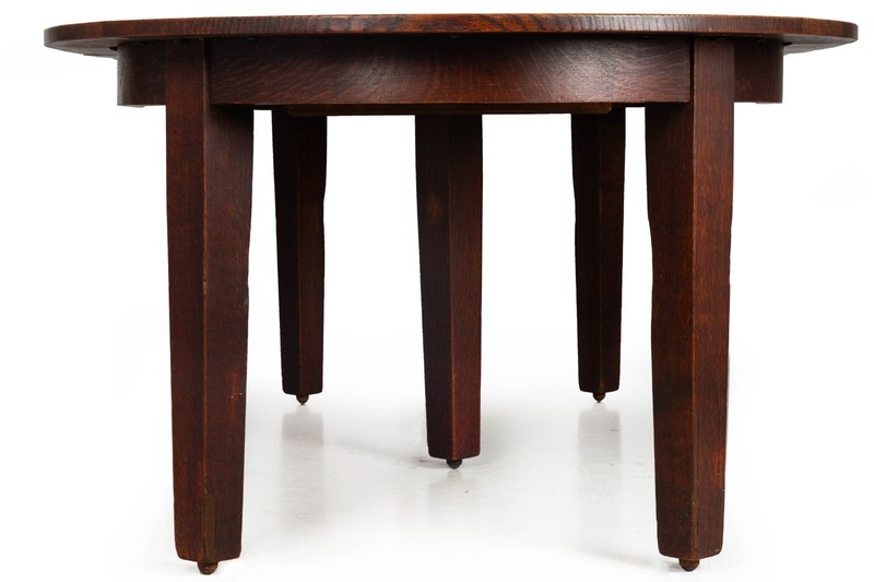 Gustav Stickley Arts & Crafts Extending Oak Dining Table no. 632 c. 1910 gallery