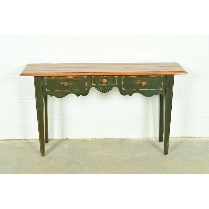 French Country Green Painted Maple Console or Entry Table by Virginia House gallery