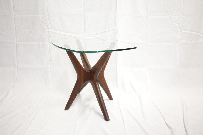 Adrian Pearsall "JAX" Walnut/Crystal Table Set of 3 by Craft Associates gallery