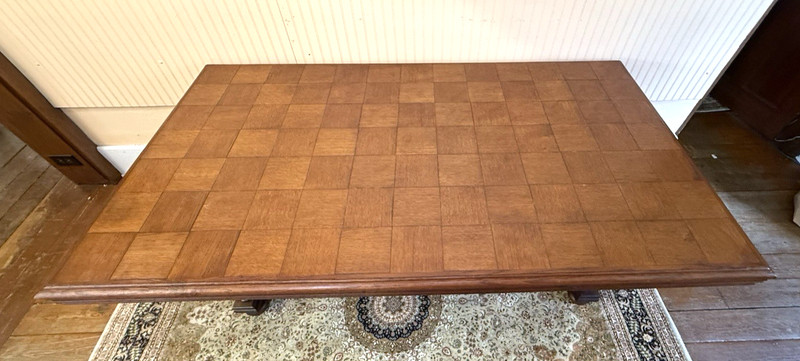 French Antique Oak Renaissance Parquetry Top Dining Table| c.1880 gallery